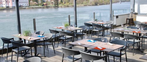 Terrasse vom Restaurant Wassertor in Schärding